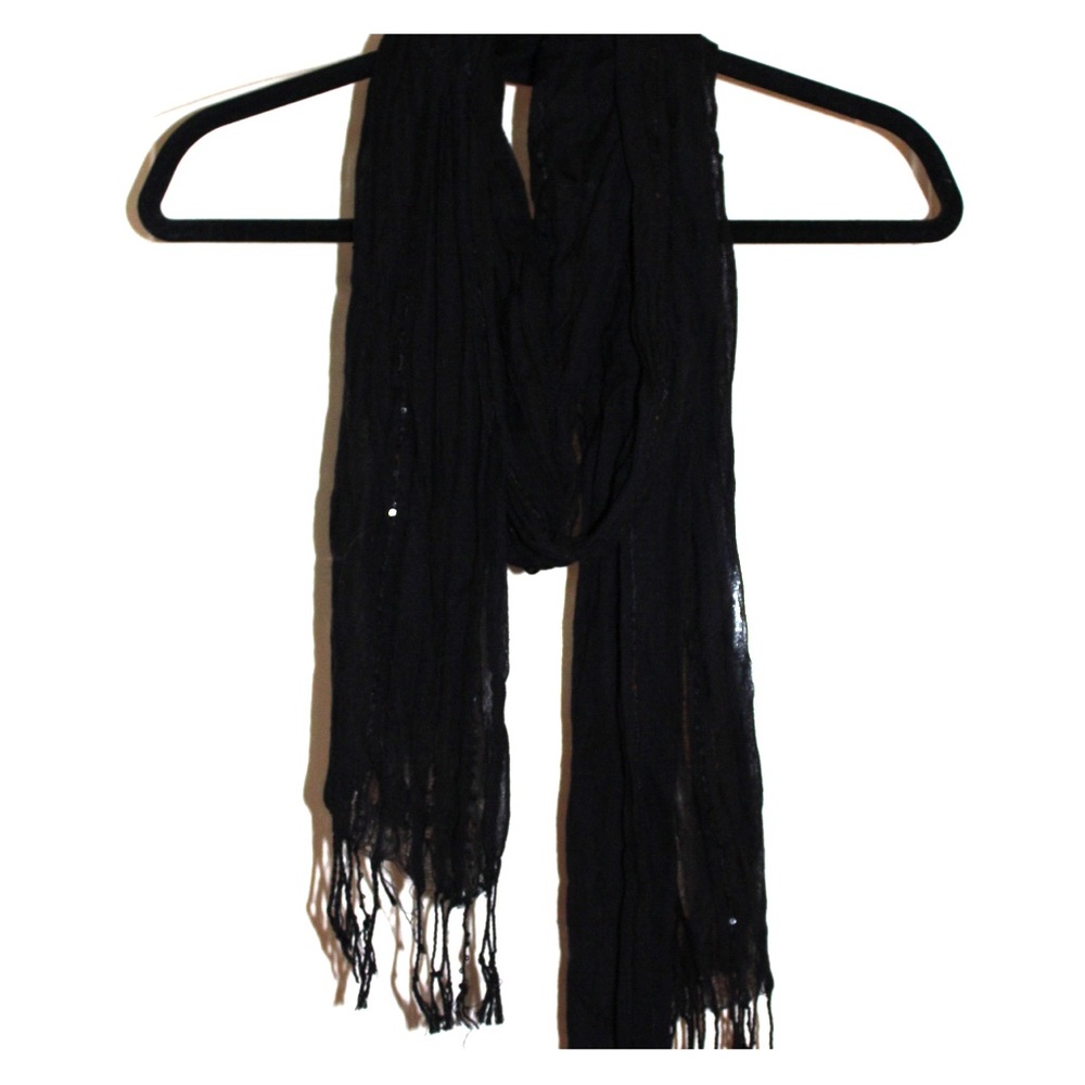 Black Sequin Scarf